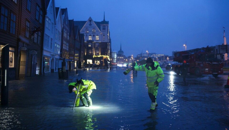 Bergen er truet av vedvarende oversvømmelse på grunn av økt havnivå. Bergen er truet av vedvarende oversvømmelse på grunn av økt havnivå. Foto: Silje Katrine Robinson / NTB