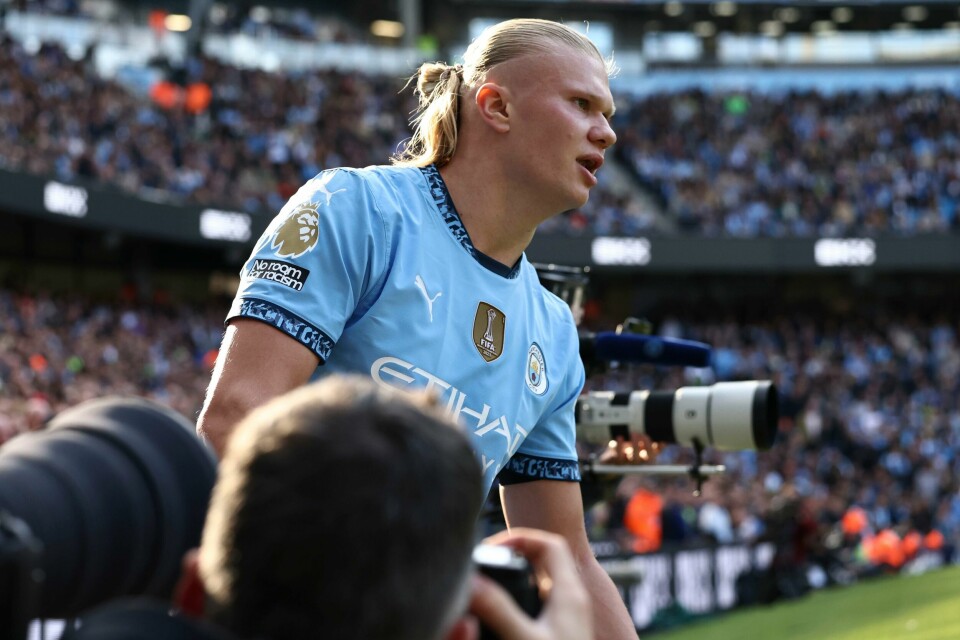 Erling Braut Haaland kom ikke på scoringslista da Manchester City slo Fulham i Premier League lørdag. Erling Braut Haaland kom ikke på scoringslista da Manchester City slo Fulham i Premier League lørdag. Foto: Darren Staples / AP / NTB