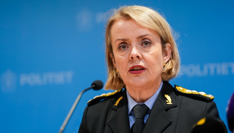 Politidirektør Benedicte Bjørnland, assisterende sjef i PST Inga Bejer Engh og Siv Sørensen på pressetreff i forbindelse med at PST hever terrortrusselnivået i Norge fra Moderat til høy. Politidirektør Benedicte Bjørnland på pressetreff i forbindelse med at PST hever terrortrusselnivået i Norge fra moderat til høyt.Foto: Terje Pedersen / NTB