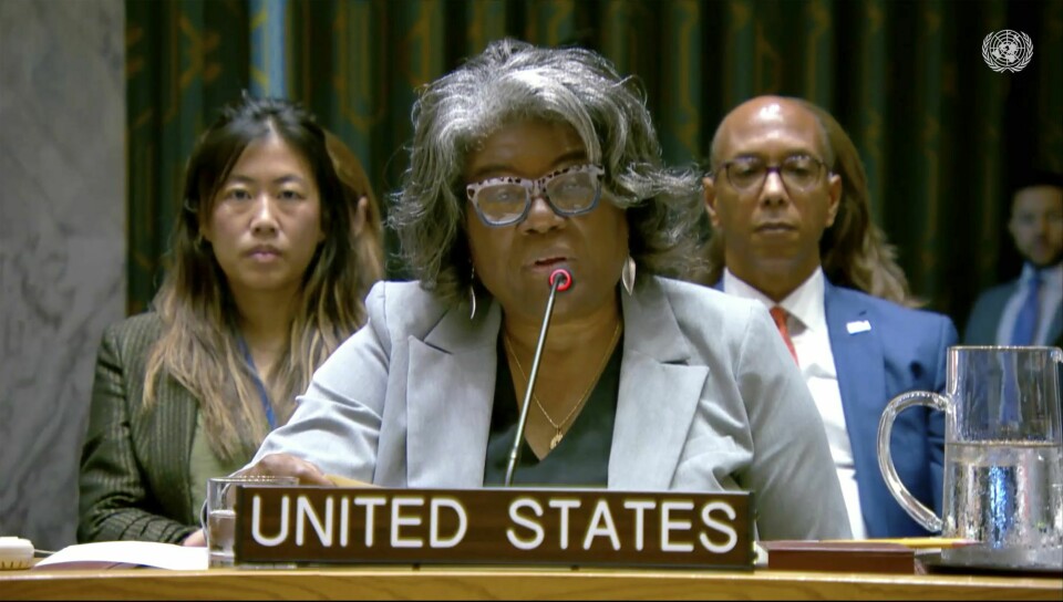 USAs FN-ambassadør Linda Thomas-Greenfield. USAs FN-ambassadør Linda Thomas-Greenfield.