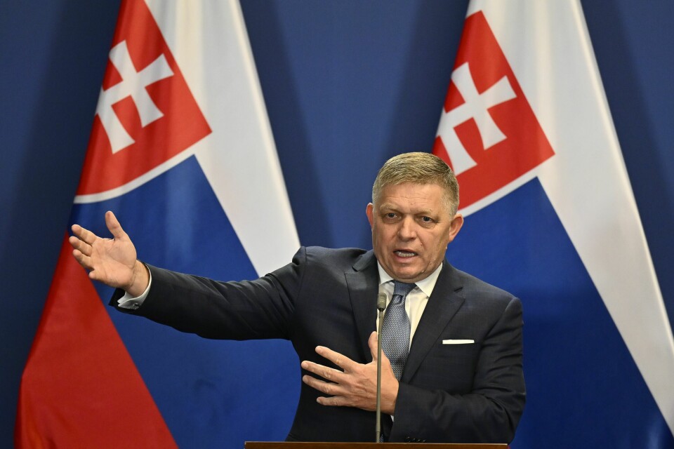Slovakia's pressiden, Robert Fico sier at han vil aldri slippe inn Ukraina inn i Nato. Slovakias statsminister Robert Fico er på bedringens vei etter å ha blitt skutt 15. mai. Myndighetene omdefinerer nå attentatet til terror. Foto: Denes Erdos / AP / NTB
