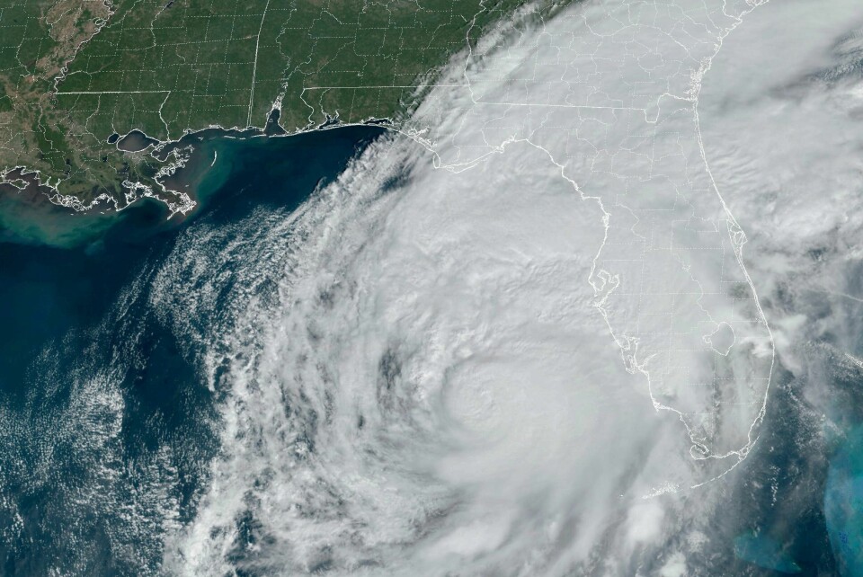 Orkanen Milton traff land i Florida rundt klokken 20.30 lokal tid, klokken 02.30 norsk tid. Orkanen Milton traff land i Florida rundt klokken 20.30 lokal tid, klokken 02.30 norsk tid. Foto: NOAA / AP / NTB