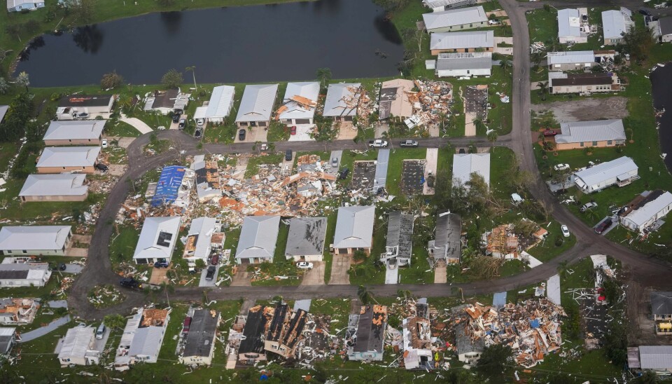Dette boligområdet i Fort Pierce i Florida er et av mange som fikk store materielle ødeleggelser da orkanen Milton traff delstaten torsdag. Dette boligområdet i Fort Pierce i Florida er et av mange som fikk store materielle ødeleggelser da orkanen Milton traff delstaten torsdag. Foto: Gerald Herbert / AP / NTB