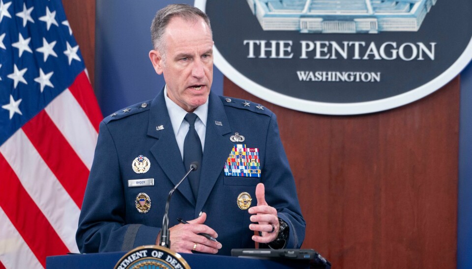 Pentagon-talsmann Pat Ryder, her på en pressekonferanse i september. Pentagon-talsmann Pat Ryder, her på en pressekonferanse i september. Arkivfoto: Kevin Wolf / AP / NTB