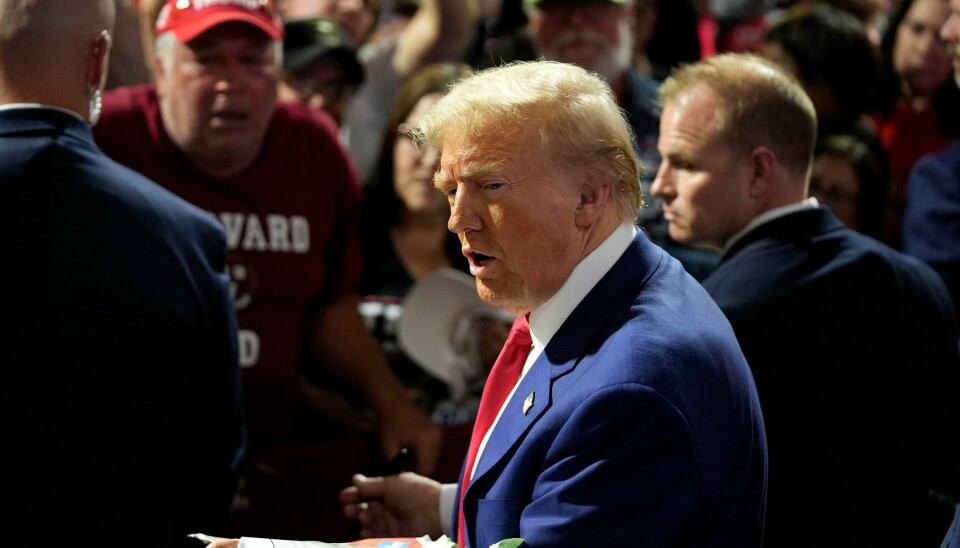 Donald Trump på et valgmøte i Oaks i delstaten Pennsylvania mandag. Foto: Alex Brandon / AP / NTB Donald Trump på et valgmøte i Oaks i delstaten Pennsylvania mandag. Foto: Alex Brandon / AP / NTB