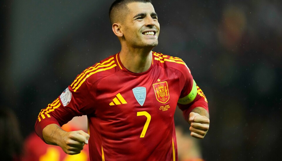 Álvaro Morata jubler for scoring. Álvaro Morata jubler for scoring. Foto: Jose Breton / AP / NTB