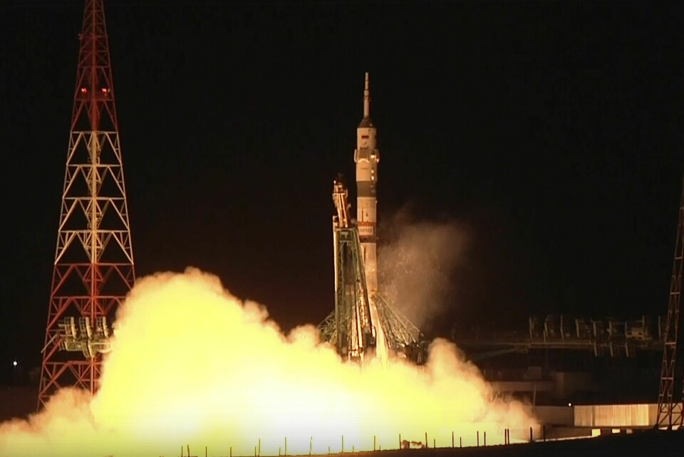 Sojuz-raketten lettet onsdag ettermiddag fra Bajkonur i Kasakhstan. Sojuz-raketten lettet onsdag ettermiddag fra Bajkonur i Kasakhstan. Foto: Roskosmos space corporation via AP / NTB