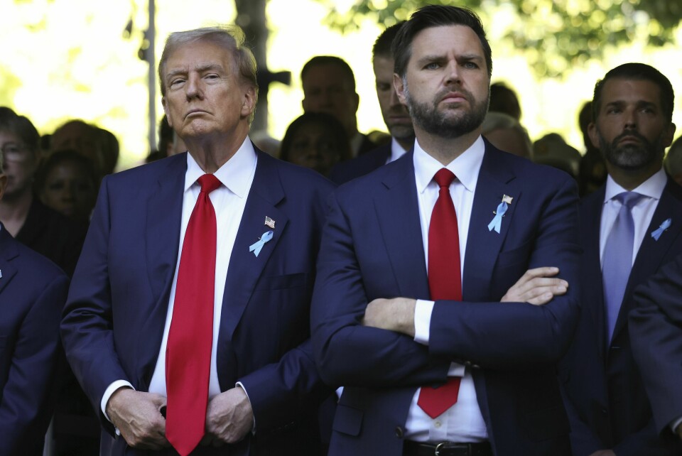 Presidentkandidat Donald Trump og visepresidentkandidat J.D. Vance, her under en seremoni 11. september. Duoen kan ha vært utsatt for et datainnbrudd, ifølge The New York Times. Presidentkandidat Donald Trump og visepresidentkandidat J.D. Vance, her under en seremoni 11. september. Duoen kan ha vært utsatt for et datainnbrudd, ifølge The New York Times. Foto: Yuki Iwamura / AP / NTB