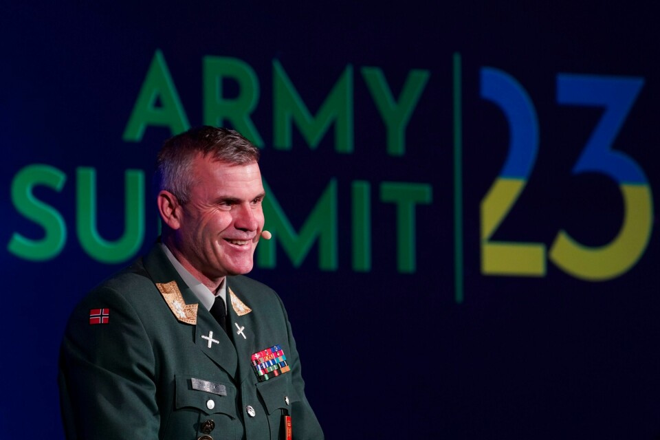 Generalmajor Lars Sivert Lervik under Army Summit i Oslo i fjor. Generalmajor Lars Sivert Lervik under Army Summit i Oslo i fjor. Foto: Terje Pedersen / NTB