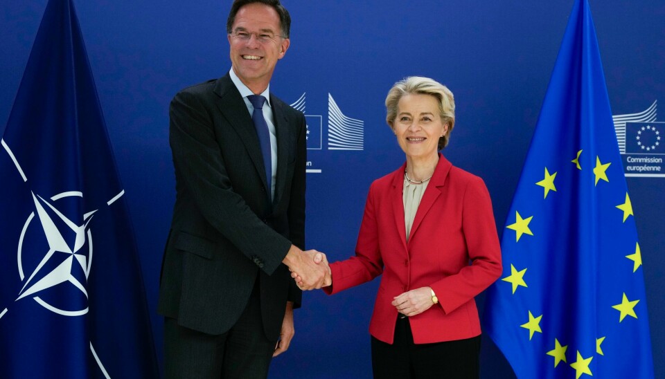 Toppene i Nato og EU, Mark Rutte og Ursula von der Leyen, møttes tirsdag for å diskutere det militære samarbeidet. Toppene i Nato og EU, Mark Rutte og Ursula von der Leyen, møttes tirsdag for å diskutere det militære samarbeidet. Foto: AP / NTB