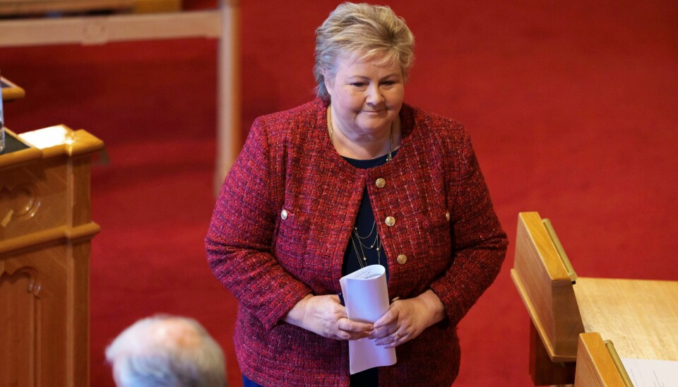 Høyre-leder Erna Solberg vil kutte formuesskatt på arbeidende kapital. Høyre-leder Erna Solberg vil kutte formuesskatt på arbeidende kapital. Foto: Cornelius Poppe / NTB