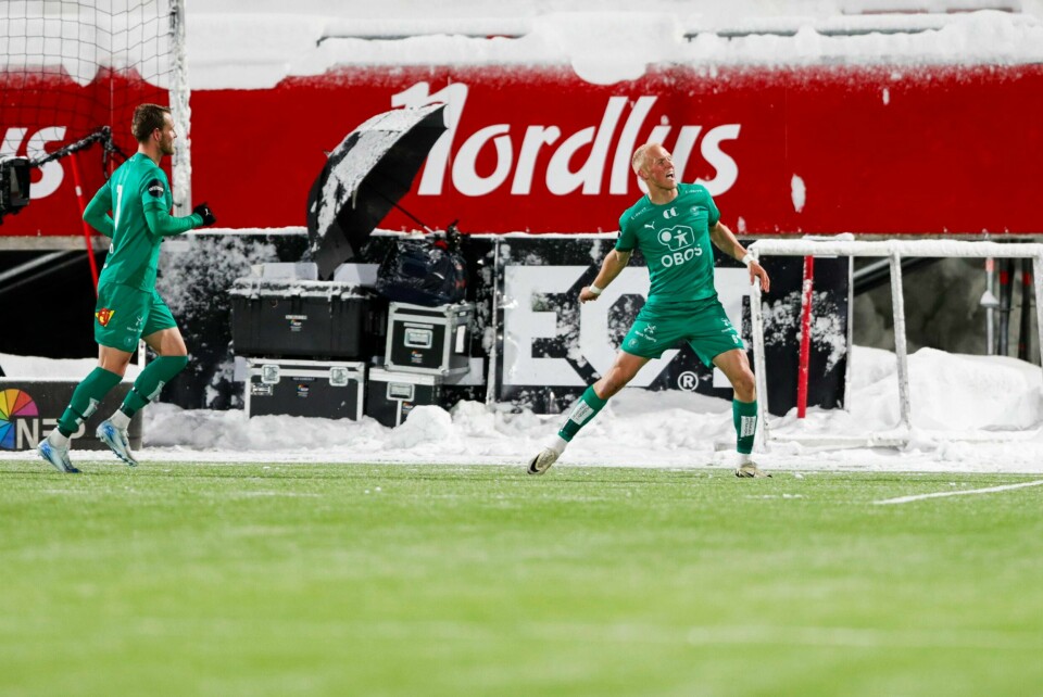 John Olav Norheim utlignet for HamKam på tampen mot Tromsø. John Olav Norheim utlignet for HamKam på tampen mot Tromsø. Foto: Rune Stoltz Bertinussen / NTB