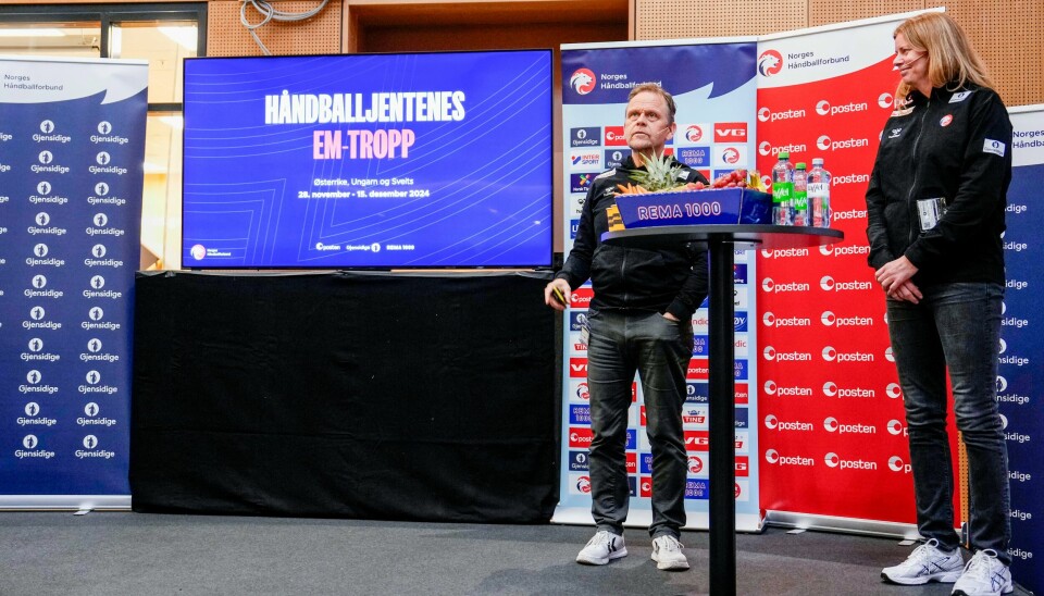 Landslagssjef Thorir Hergeirsson presenterer den norske troppen for håndball-EM i Østerrike, Sveits og Ungarn, hos Gjensidige i Oslo tirsdag. Landslagssjef Thorir Hergeirsson presenterer den norske troppen for håndball-EM i Østerrike, Sveits og Ungarn, hos Gjensidige i Oslo tirsdag. Foto: Beate Oma Dahle / NTB