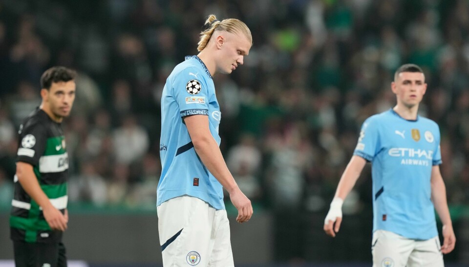 Erling Braut Haaland bommet på straffe mot Sporting. Erling Braut Haaland bommet på straffe mot Sporting. Foto: Armando Franca / AP Photo / NTB.