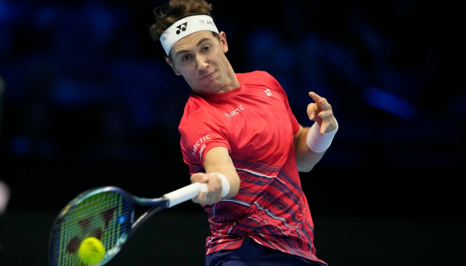 Casper Ruud går i gang med ATP-sluttspillet neste uke. Her fra sluttspillet for to år siden. Casper Ruud imponerte stort i semifinalen mot Andrej Rublev og er klar for finale i ATP-sluttspillet i Torino. Søndag møter han Novak Djokovic. Foto: Antonio Calanni, AP / NTB