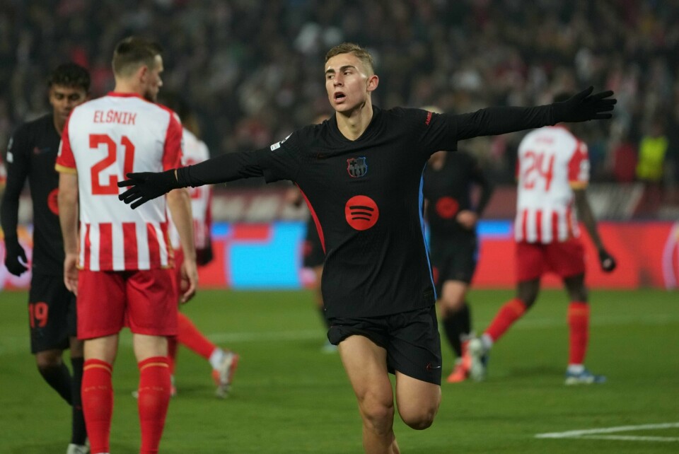 Barcelona-jubel har vært en gjenganger i høstens mesterliga. Her jubler Fermin Lopez for klubbens 15. mesterligamål i høst, i 5-2-seieren over Røde Stjerne. Barcelona-jubel har vært en gjenganger i høstens mesterliga. Her jubler Fermin Lopez for klubbens 15. mesterligamål i høst, i 5-2-seieren over Røde Stjerne. Foto: Darko Vojinovic, AP / NTB