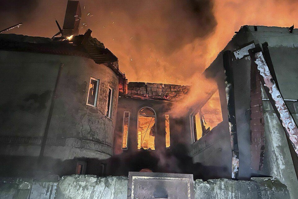 En bygning som ble rammet av et russisk angrep i den ukrainske svartehavsbyen Odesa natt til fredag. Foto: Telegram-kanalen til Odesa-regionens guvernør via AP / NTB En bygning som ble rammet av et russisk angrep i den ukrainske svartehavsbyen Odesa natt til fredag. Foto: Telegram-kanalen til Odesa-regionens guvernør via AP / NTB