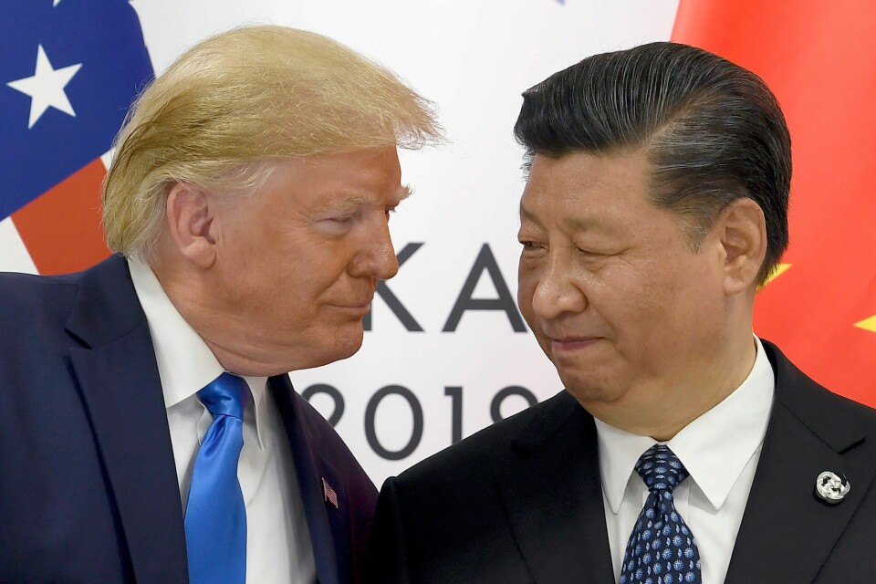 Donald Trump og Kinas president Xi Jinping, her fra G20-toppmøtet i Osaka i 2019, da Trump var i sin første presidentperiode. Donald Trump og Kinas president Xi Jinping, her fra G20-toppmøtet i Osaka i 2019, da Trump var i sin første presidentperiode.