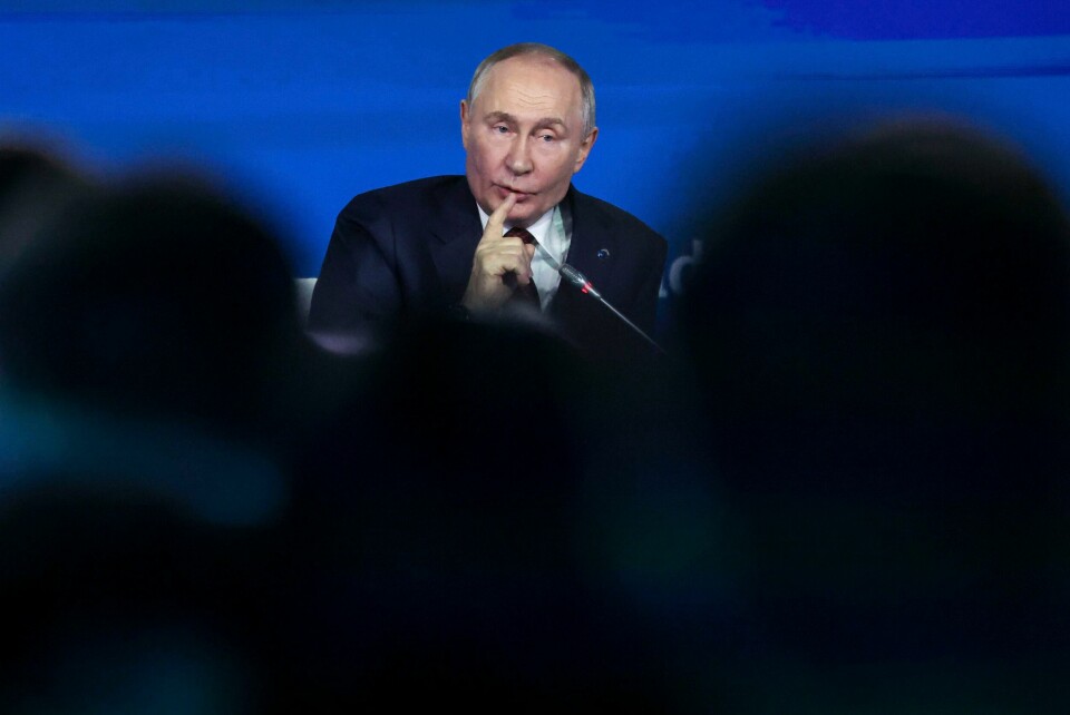 Russlands president Vladimir Putin snakker på et diskusjonsforum i Sotsji. Russlands president Vladimir Putin snakker på et diskusjonsforum i Sotsji. Foto: Maxim Shipenkov / AP / NTB