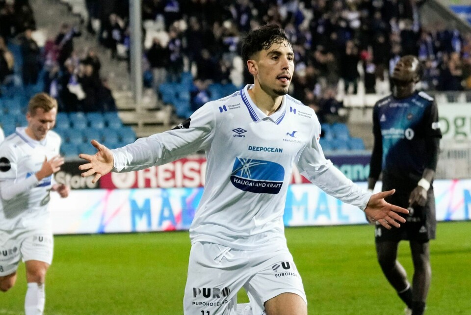 Sebastian Tounekti tente Haugesunds håp om fornyet eliteseriekontrakt. Sebastian Tounekti tente Haugesunds håp om fornyet eliteseriekontrakt. Foto: Jan Kåre Ness / NTB