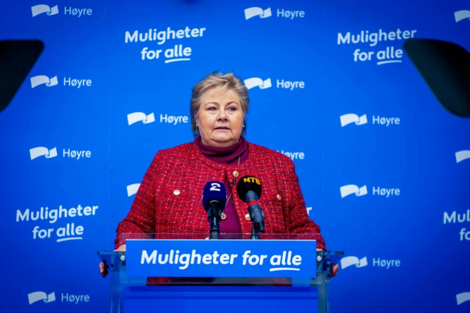 Høyre-leder Erna Solberg talte til partiets sentralstyre mandag. Erna Solberg