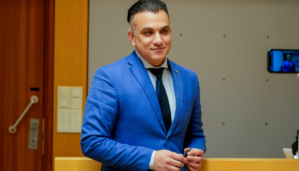 Forsvarer Javeed Hussain Shah under fengslingsmøtet for Abida Rajas eksmann i Oslo tingrett. Forsvarer Javeed Hussain Shah under fengslingsmøtet for Abida Rajas eksmann i Oslo tingrett. Foto: Terje Bendiksby / NTB