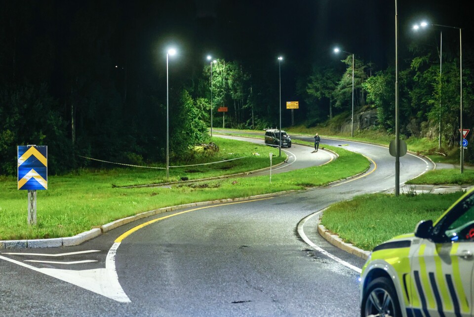 Ulykken skjedde ved Holmlia i Oslo i august i fjor. Politiet forsøkte først å stanse bilen som kjørte av på E18 i Oslo i Sarpsborg. Foto: Hans Olav Torgersen / NTB