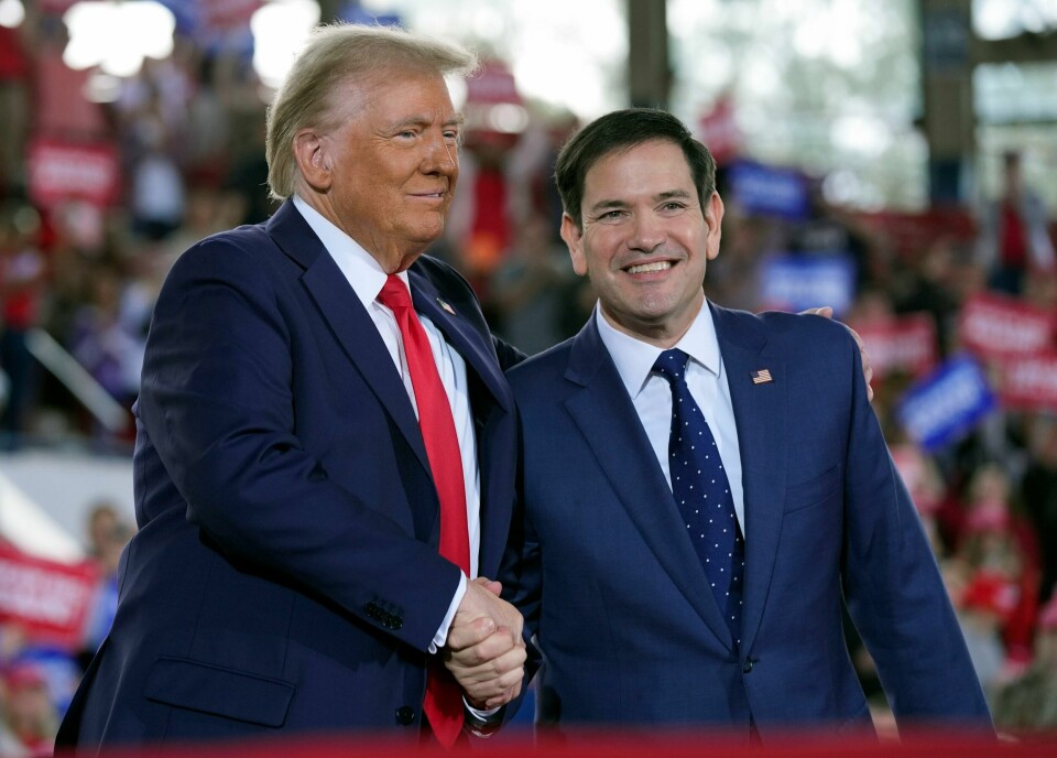 USAs påtroppende president Donald Trump (t.v.) vil utnevne Florida-senator Marco Rubio (t.h.) som ny utenriksminister. USAs påtroppende president Donald Trump (t.v.) vil utnevne Florida-senator Marco Rubio (t.h.) som ny utenriksminister. Foto: Evan Vucci / AP / NTB