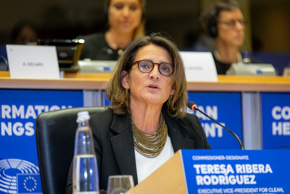 Spanske Teresa Ribera skal få ansvaret for det gørnne skiftet og konkurranseområdet. Hun lettet ikke på sløret når det gjaldt “Clean Industry Act,” som Kommisjonen planlegger. Spanske Teresa Ribera skal få ansvaret for det gørnne skiftet og konkurranseområdet. Hun lettet ikke på sløret når det gjaldt “Clean Industry Act,” som Kommisjonen planlegger.