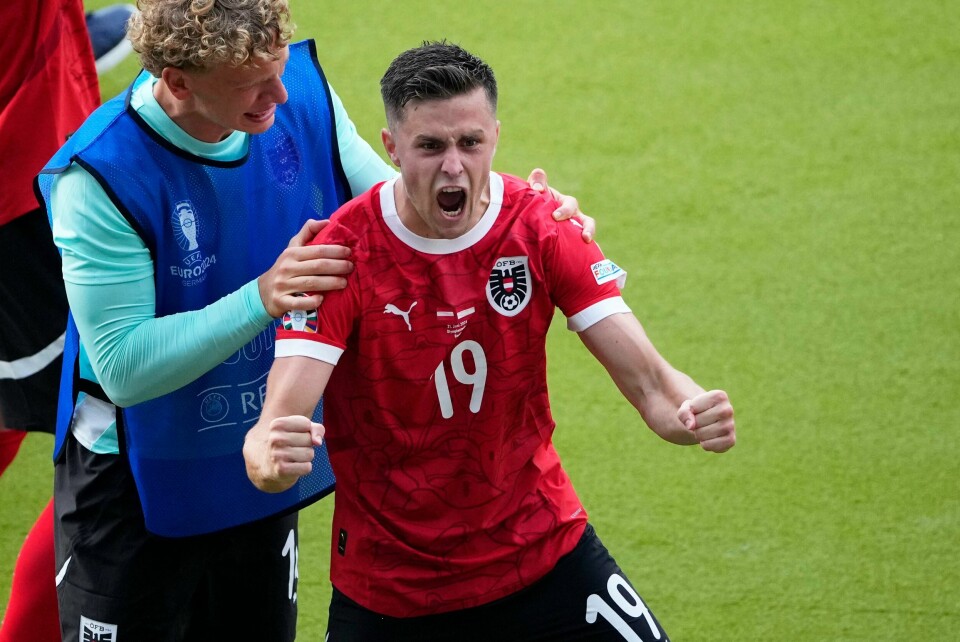 Christoph Baumgartner scoret for Østerrike mot Kasakhstan. Her er han under EM i sommer. Christoph Baumgartner scoret for Østerrike mot Kasakhstan. Her er han under EM i sommer. Foto: Petr Josek / AP / NTB