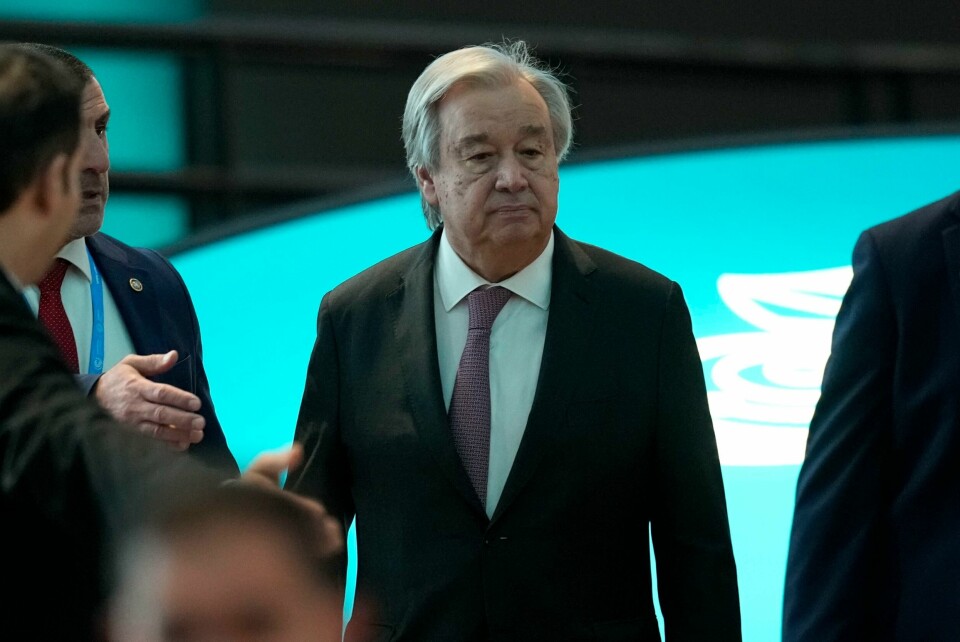FNs generalsekretær António Guterres fordømmer de russiske angrepene mot sivile infrastruktur i Ukraina. FNs generalsekretær António Guterres fordømmer de russiske angrepene mot sivile infrastruktur i Ukraina. Foto: Rafiq Maqbool / AP / NTB