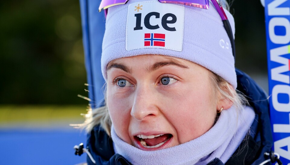 Ingrid Landmark Tandrevold etter sprinten i skiskyting på Sjusjøen Ingrid Landmark Tandrevold etter sprinten i skiskyting på Sjusjøen Arena Natrudstilen. Foto: Geir Olsen / NTB.