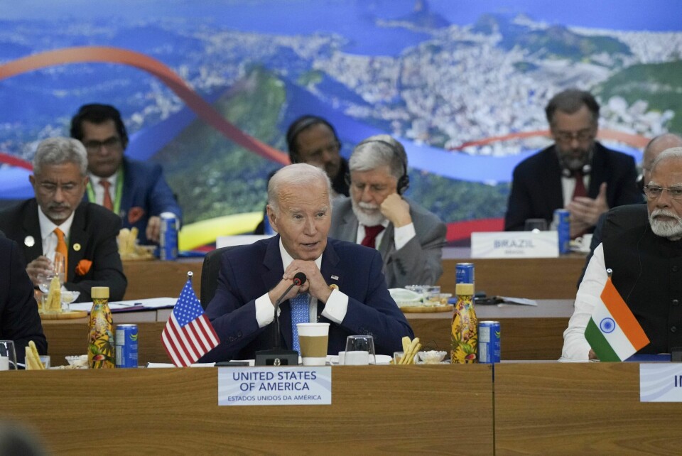 USAs president Joe Biden oppfordret de andre G20-lederne om å støtte opp om Ukrainas suverenitet. USAs president Joe Biden oppfordret de andre G20-lederne om å støtte opp om Ukrainas suverenitet. Foto: Eric Lee / The New York Times via AP / NTB