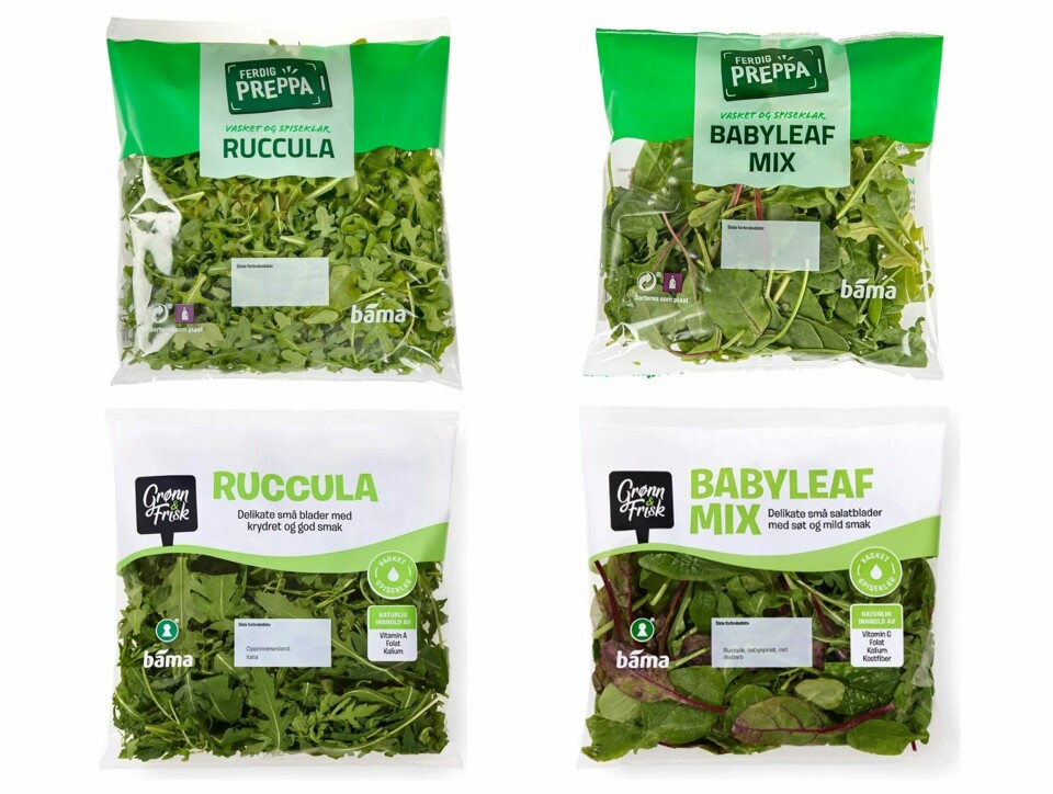 Bama tilbakekaller Ruccula og Babyleaf Mix grunnet mistanke om salmonella. Bama tilbakekaller Ruccula og Babyleaf Mix grunnet mistanke om salmonella.Foto: Bama / NTB