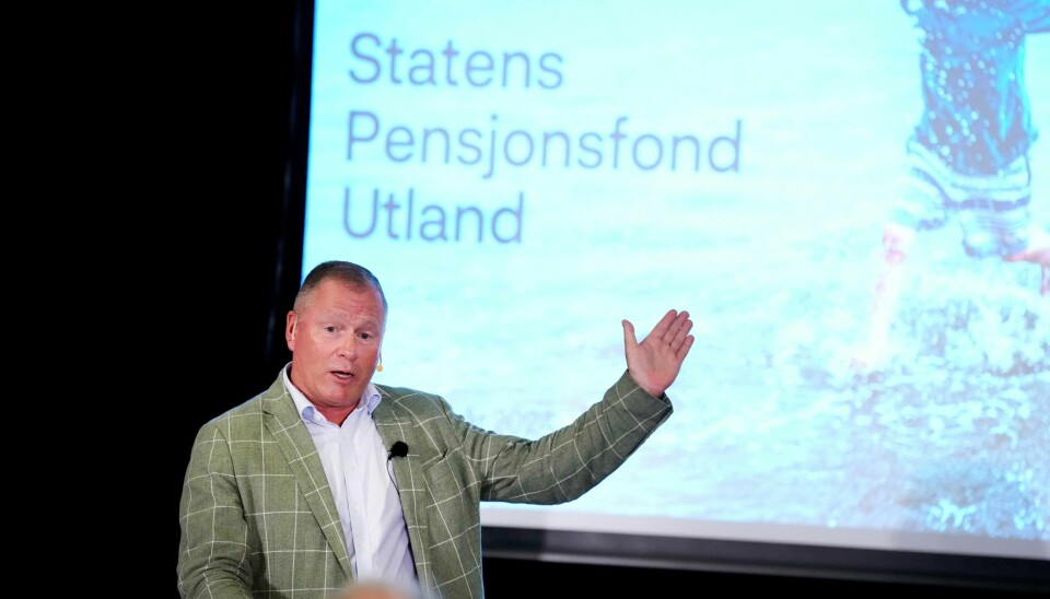 Oljefondssjef Nicolai Tangen da han presenterte fondets resultater for første halvår 2024 under Arendalsuka. Oljefondssjef Nicolai Tangen er glad for at fondet han er sjef for, nok en gang topper en europeisk kåring. Foto: Heiko Junge / NTB