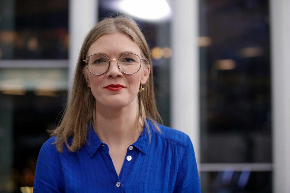 Rødt-leder Marie Sneve Martinussen legger fram partiets alternative budsjett tirsdag. Marie Sneve Martinussen