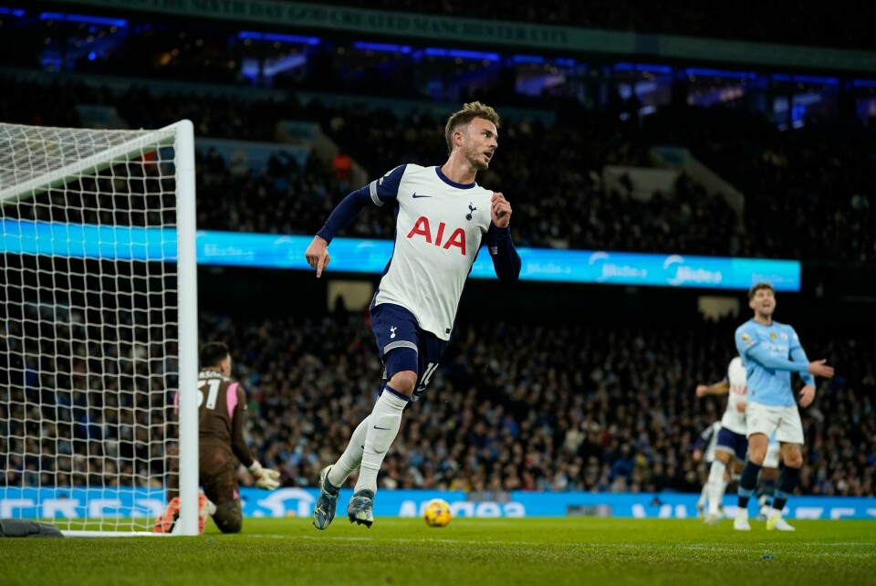 Tottenhams James Maddison storspilte mot Manchester City lørdag. Tottenhams James Maddison storspilte mot Manchester City lørdag. Foto: Dave Thompson / AP / NTB