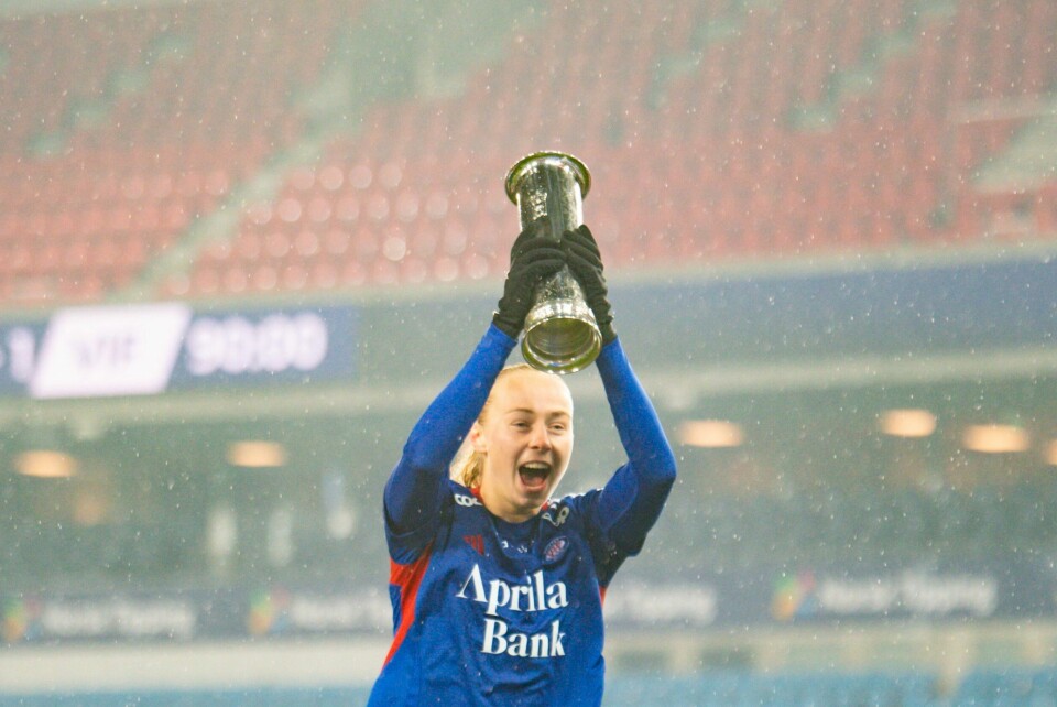 Søndagens cupfinale mellom Rosenborg og Vålerenga hadde 3017 tilskuere. Sara Hørte ble matchvinner for VIF. Søndagens cupfinale mellom Rosenborg og Vålerenga hadde 3017 tilskuere. Foto: Annika Byrde / NTB