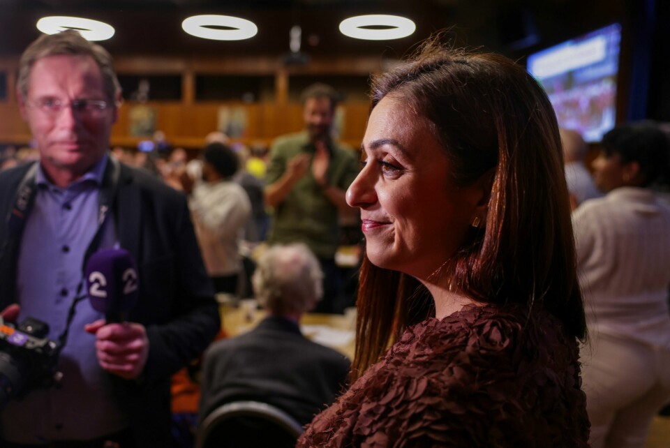 Hadia Tajik under Oslo Arbeiderpartis nominasjonsmøtet i Samfunnssalen i Oslo Arbeidersamfunn tirsdag. .