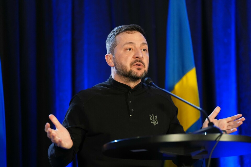 Ukrainas president Volodymyr Zelenskyj takker Norge torsdag kveld. Ukrainas president Volodymyr Zelenskyj uttalte at krigen i landet kan ta slutt fortere med Donald Trump som president.Foto: Lise Åserud / NTB