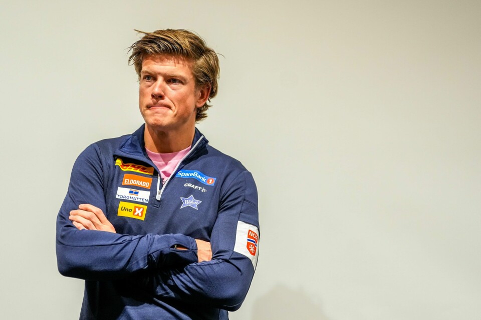 Johannes Høsflot Klæbo avbildet på et pressetreff i Ruka dagen før verdenscupen starter. Johannes Høsflot Klæbo avbildet på et pressetreff i Ruka dagen før verdenscupen starter. Foto: Terje Pedersen / NTB