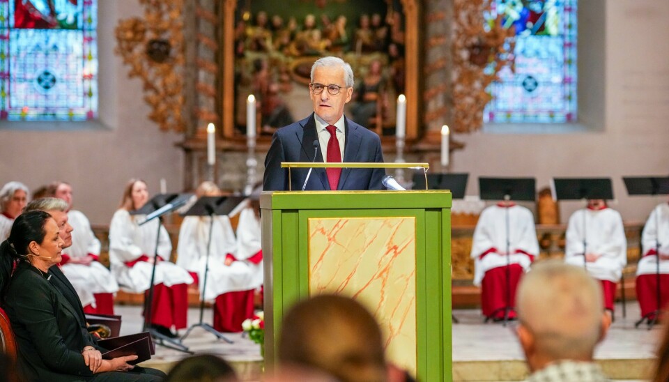 Statsminister Jonas Gahr Støre deltar på en fredsmarkering i Oslo domkirke i anledning FNs internasjonale dag for solidaritet med det palestinske folk. Statsminister Jonas Gahr Støre deltar på en fredsmarkering i Oslo domkirke i anledning FNs internasjonale dag for solidaritet med det palestinske folk.Foto: Cornelius Poppe / NTB / POOL