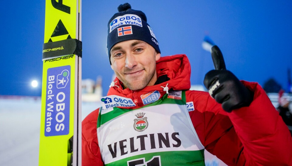 Ruka, Finland 20241201. Jarl Magnus Riiber fra Norge under kombinert hopp i verdenscupen i Ruka.Foto: Terje Pedersen / NTB Jarl Magnus Riiber ble nummer to i Ruka søndag. Foto: Terje Pedersen / NTB