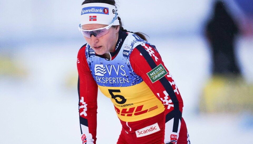 Tiril Udnes Weng under World Cup langrenn sprint prolog på Birkebeineren Skistadion på Lillehammer.Foto: Geir Olsen / NTB Tiril Udnes Weng under sprintprologen på Birkebeineren Skistadion på Lillehammer lørdag. Foto: Geir Olsen / NTB.