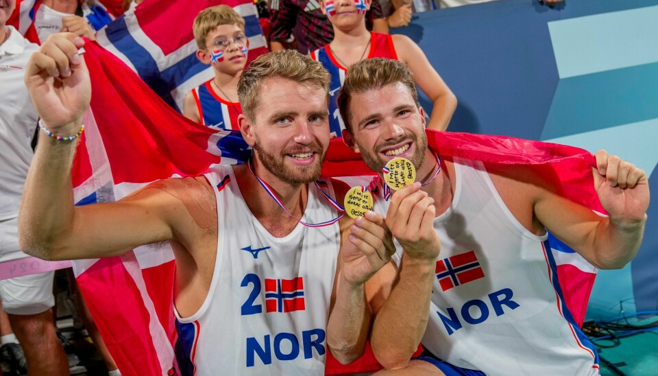 Anders Mol og Christian Sørum tok seg til kvartfinale i sesongfinalen i Doha. Her fra OL i Paris. Med kniven på strupen gjorde Anders Mol og Christian Sørum jobben da de slo engelske Javier og Joaquin Bello i siste gruppekamp i sesongfinalen i Doha. Her fra OL i Paris. Foto: Fredrik Varfjell / NTB