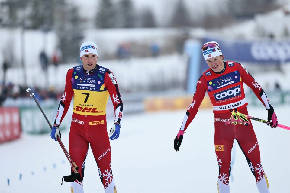 Johannes Høsflot Klæbo (t.h.) var nok en gang i en egen klasse, mens Even Northug spurtet inn til andreplass på Lillehammer. Johannes Høsflot Klæbo (t.h.) var nok en gang i en egen klasse, mens Even Northug spurtet inn til andreplass på Lillehammer.