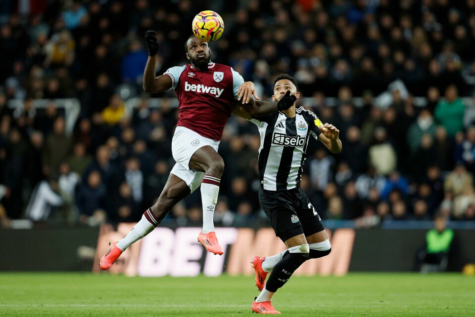 Michail Antonio (t.v.) i aksjon for West Ham mot Newcastle nylig. Michail Antonio (t.v.) i aksjon for West Ham mot Newcastle nylig. Foto: Richard Sellers / PA / AP / NTB