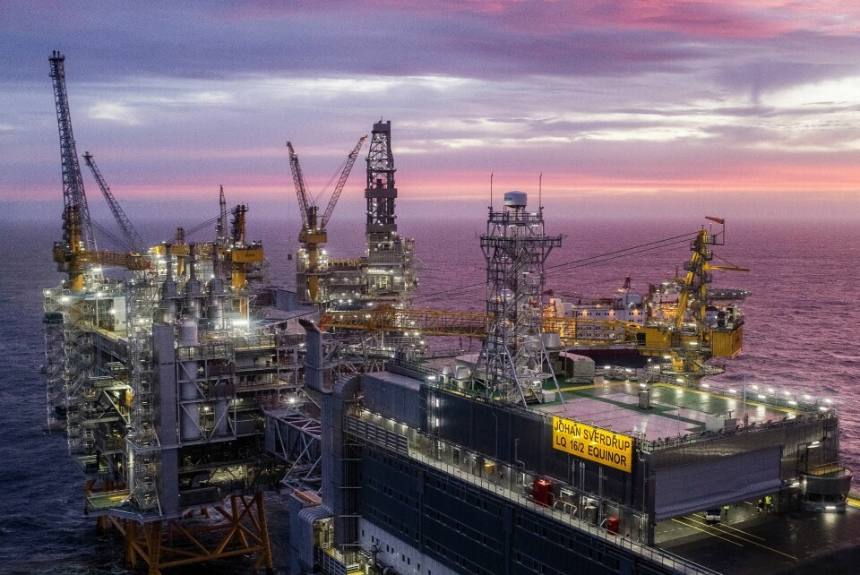 Oljefeltet Johan Sverdrup vil produsere olje i mange tiår framover. Anslaga for neste års oljeinvesteringar er oppjustert. Illustrasjonsfoto: Carina Johansen / NTB / NPK