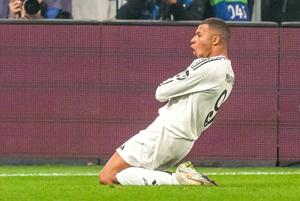 Kylian Mbappé sendte Real Madrid i ledelsen etter ti minutter. Kylian Mbappé sendte Real Madrid i ledelsen etter ti minutter. Foto: Antonio Calanni / AP Photo / NTB.