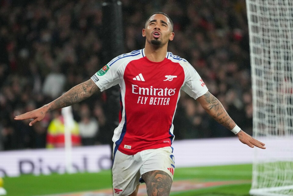 Gabriel Jesus brøt måltørken med hattrick da Arsenal tok seg til semifinale i ligacupen med 3-2-seier over Crystal Palace onsdag kveld. Gabriel Jesus brøt måltørken med hattrick da Arsenal tok seg til semifinale i ligacupen med 3-2-seier over Crystal Palace. Foto: Kirsty Wigglesworth, AP / NTB